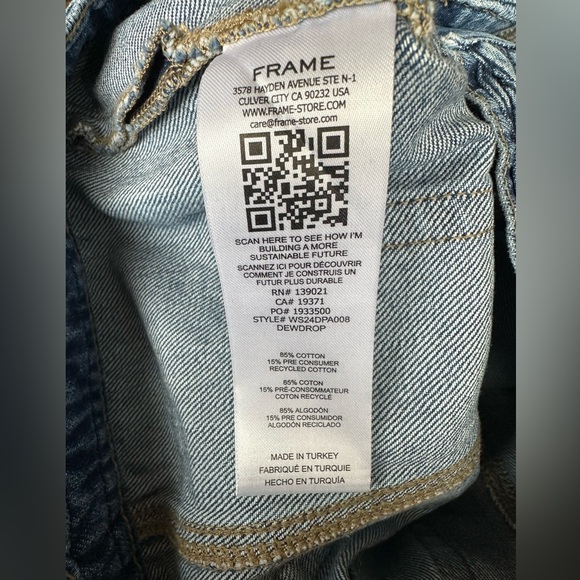 Frame Denim Braided High-Rise Wide-Leg Jeans sz 25 - Picture 9 of 10